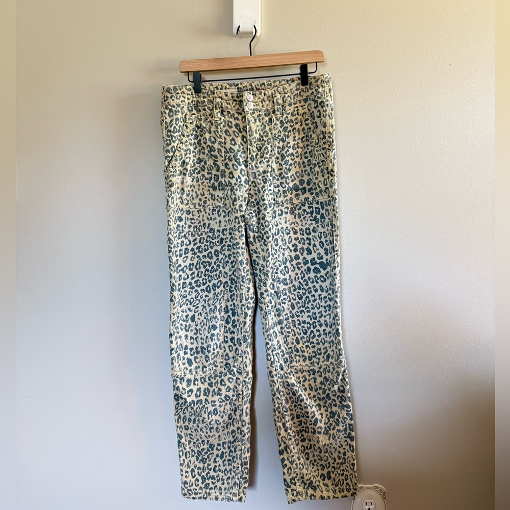 PILCRO • The Wanderer Relaxed Leopard Jean Sz 29 Cotton Ultra High Rise - Picture 4 of 13